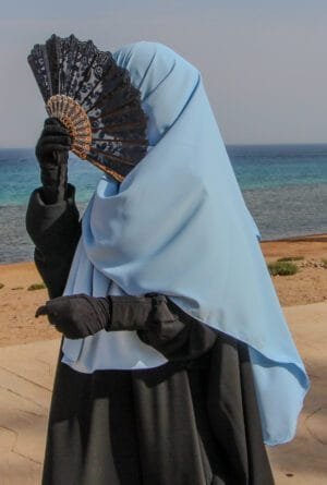 Voile bleu - femme musulmane