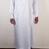 Qamis Majestic blanc – col ouvert