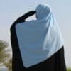 hijab bleu en cbh - femme musulmane
