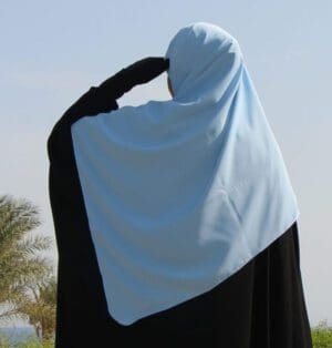 hijab bleu en cbh - femme musulmane