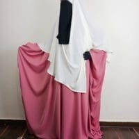 Khimar blanc soie de corée - femme musulmane