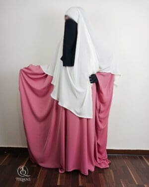 Khimar blanc soie de corée - femme musulmane