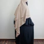 khimar beige jazz 2 voiles profil