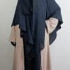 Abaya kimono beige face - femme musulmane