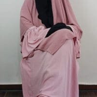Abaya tulipe rose en jazz - femme musulmane