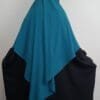 Khimar bleu 1 voile avec abaya noir- femme musulmane