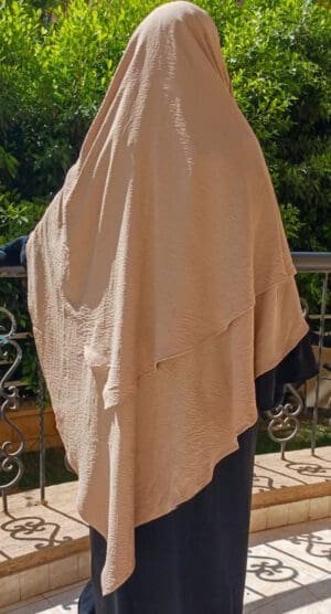 Khimar beige 2 voiles - femme musulmane