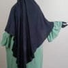Khimar bleu nuit 1 voile jazz avec abaya verte- femme musulmane