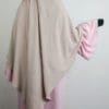 Khimar beige 1 voile avec abaya rose- femme musulmane