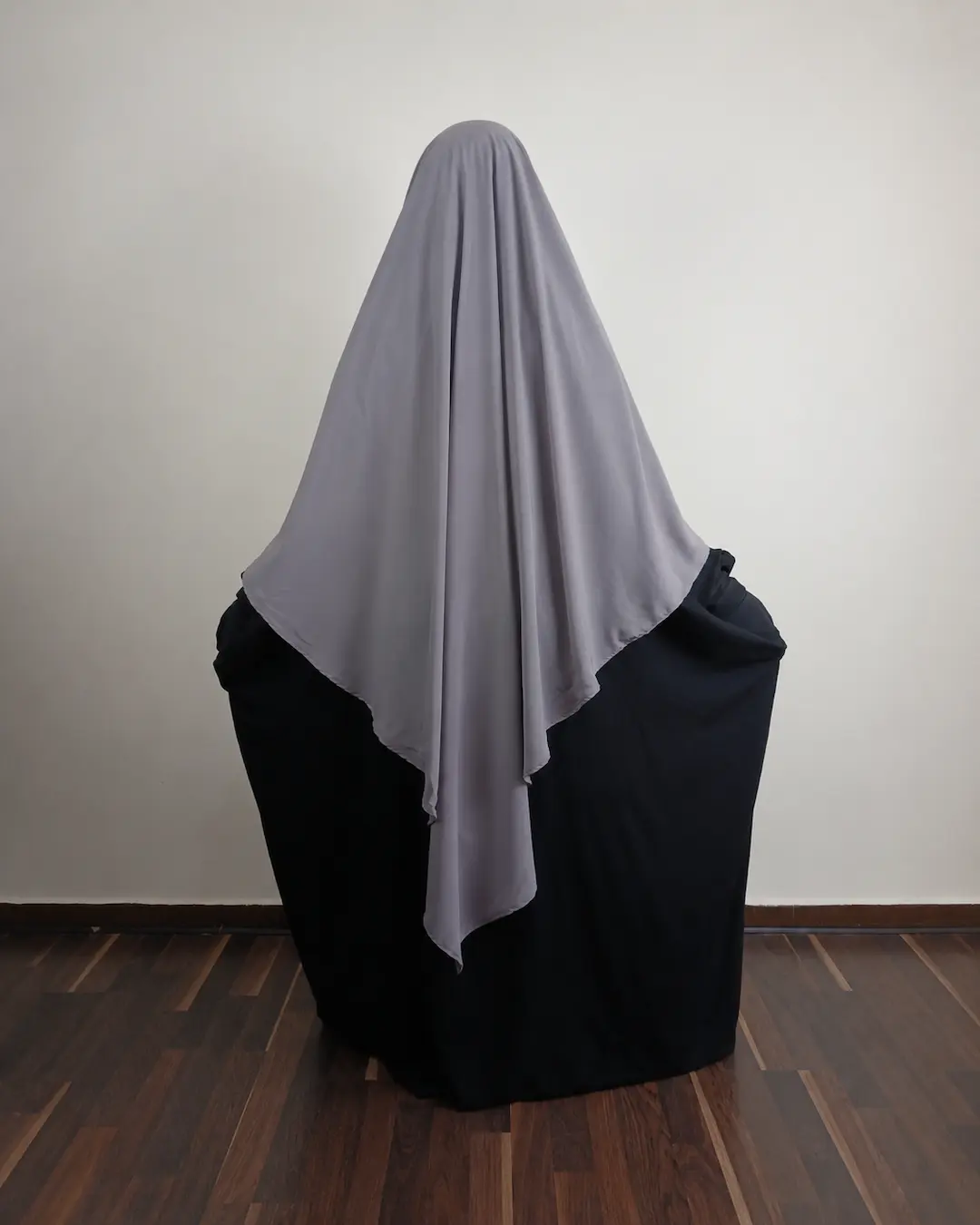 Khimar whool peach 1 voile gris