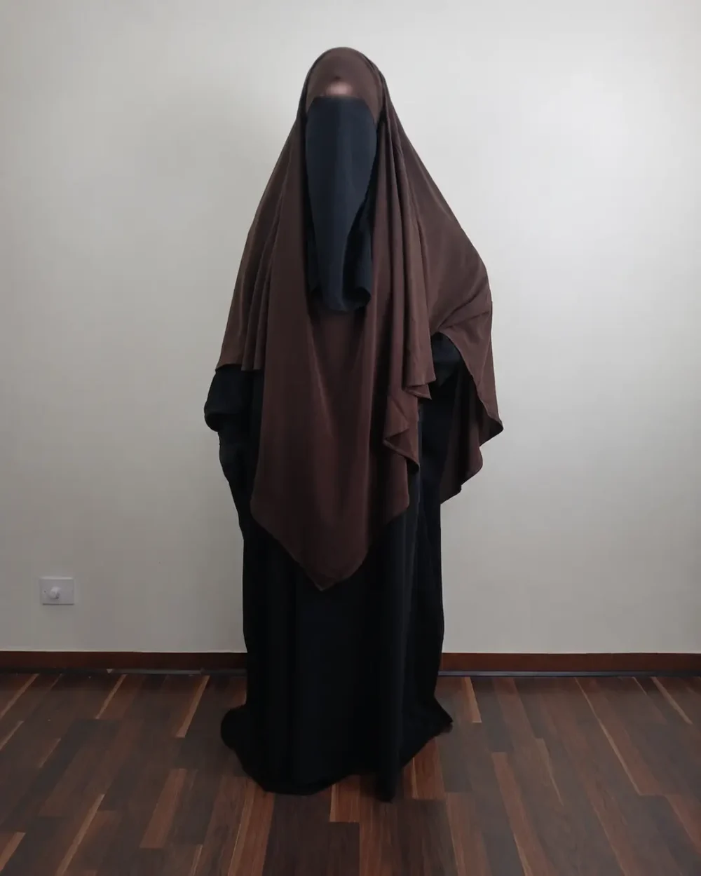 Khimar whool peach 1 voile marron