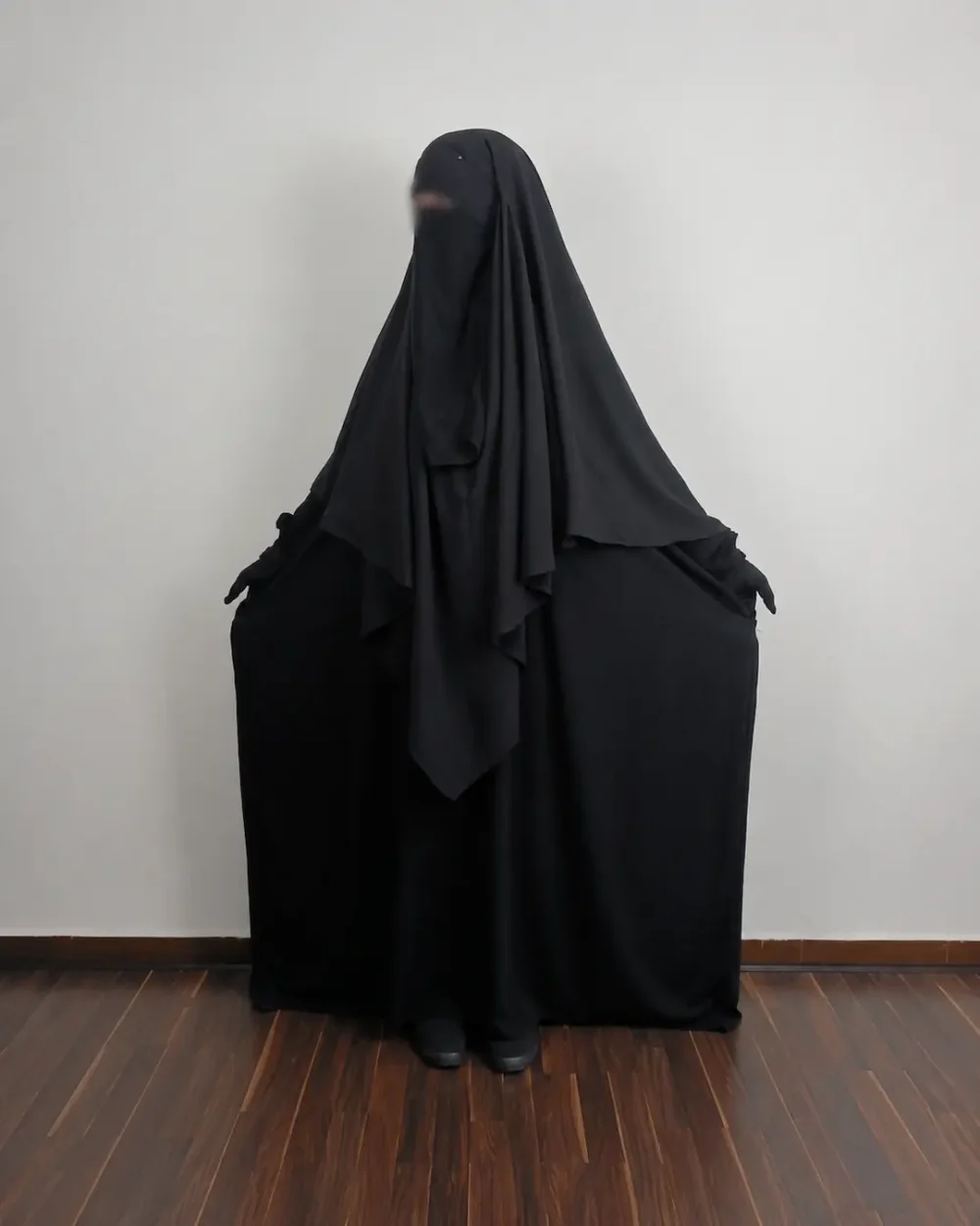 Khimar whool peach 1 voile noir