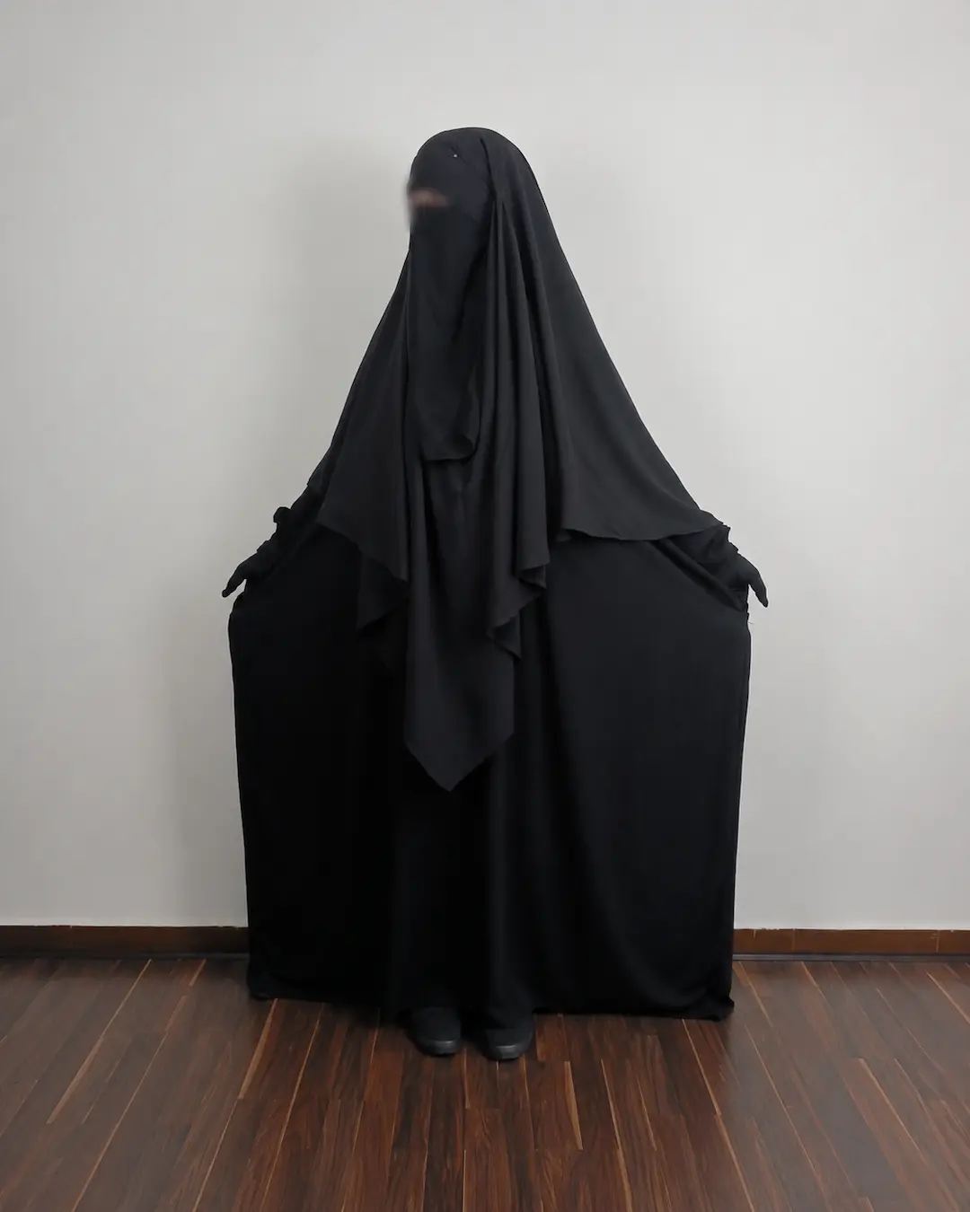 Khimar whool peach 1 voile noir