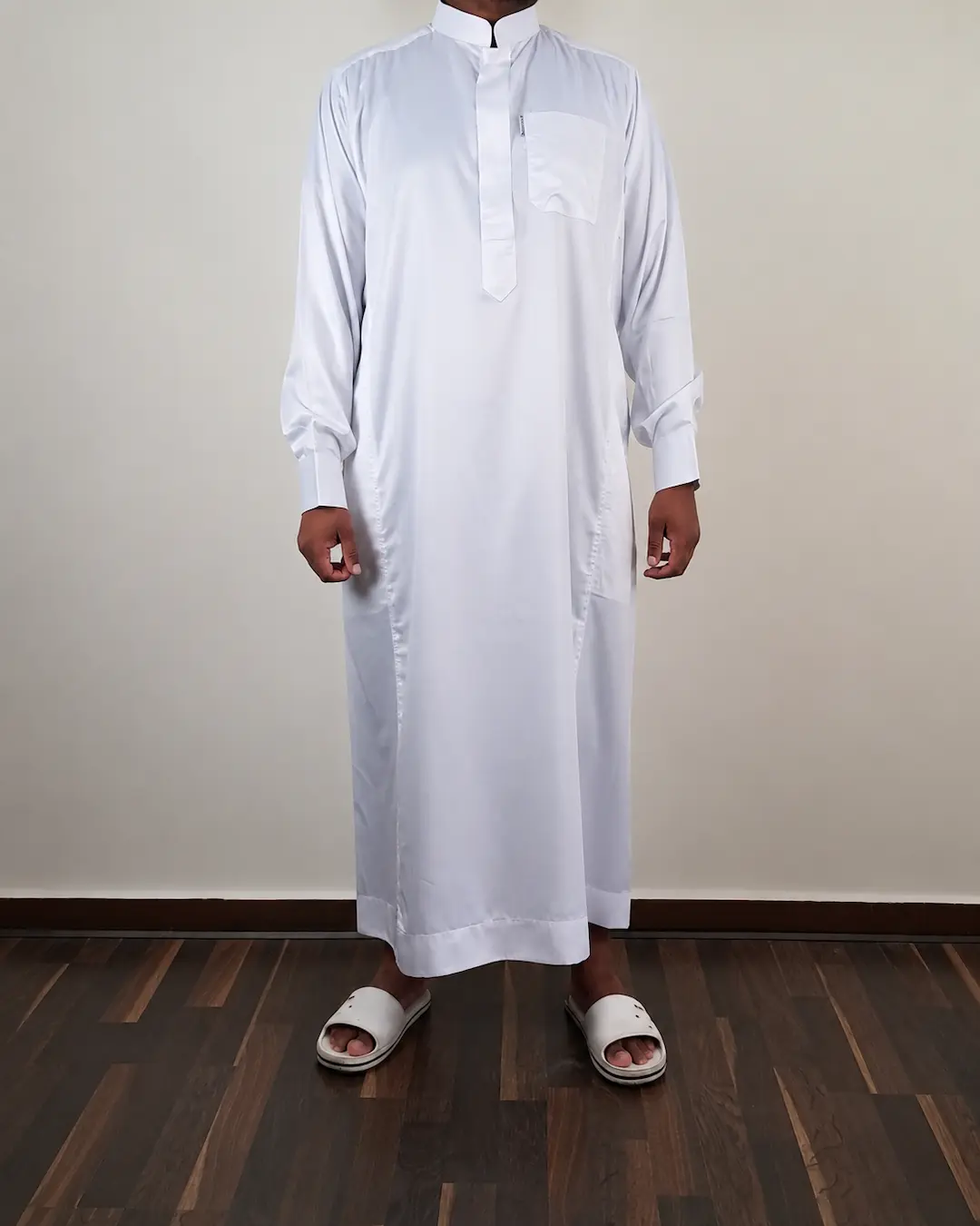 Qamis blanc col ouvert